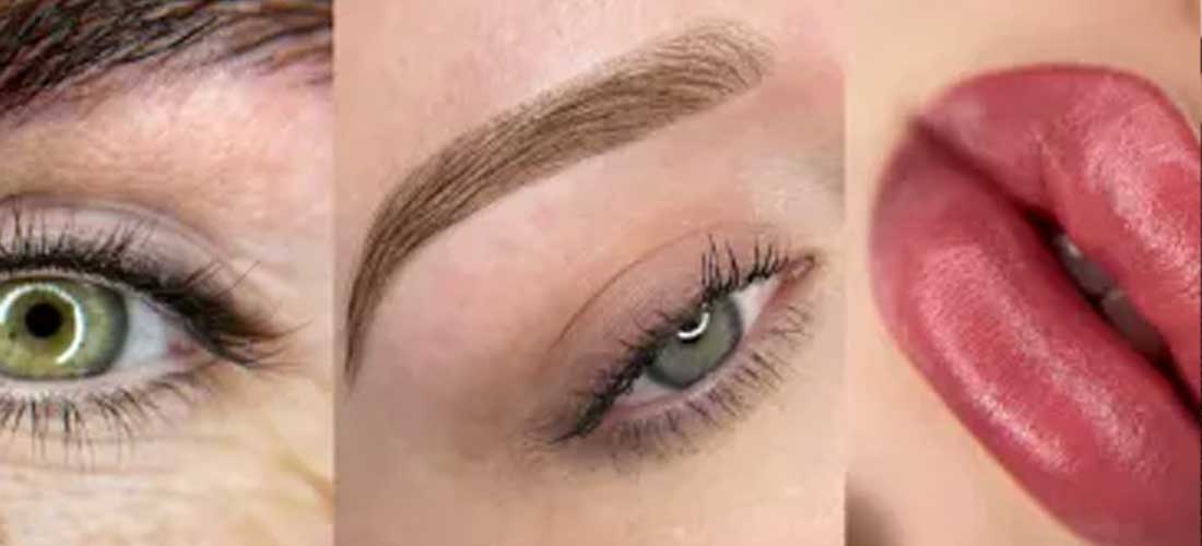eyes, eyebrow and lips